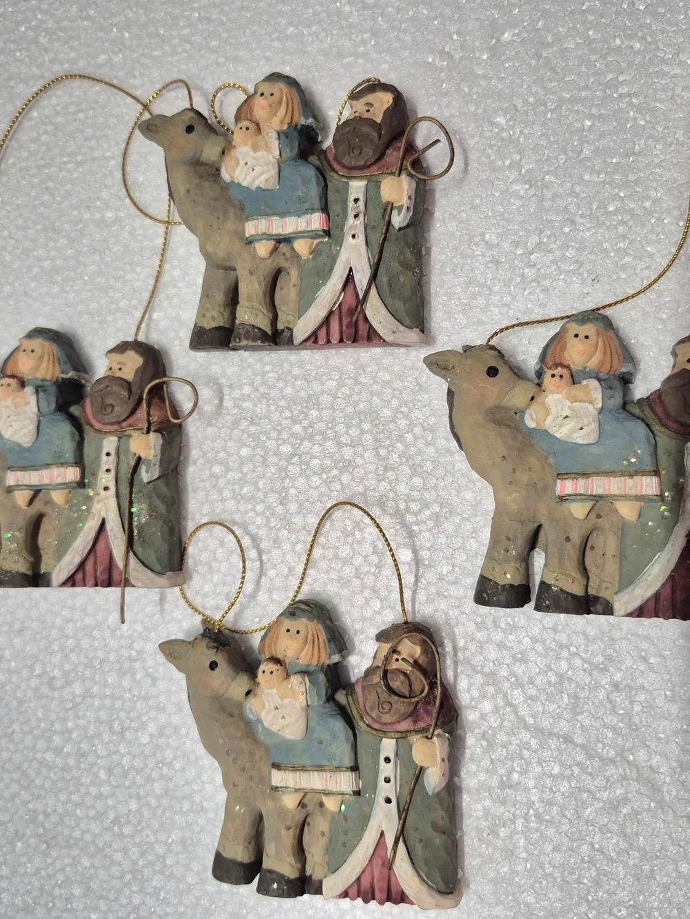 Vintage Handcrafted Three Kings Christmas Ornaments - Assorted Colors